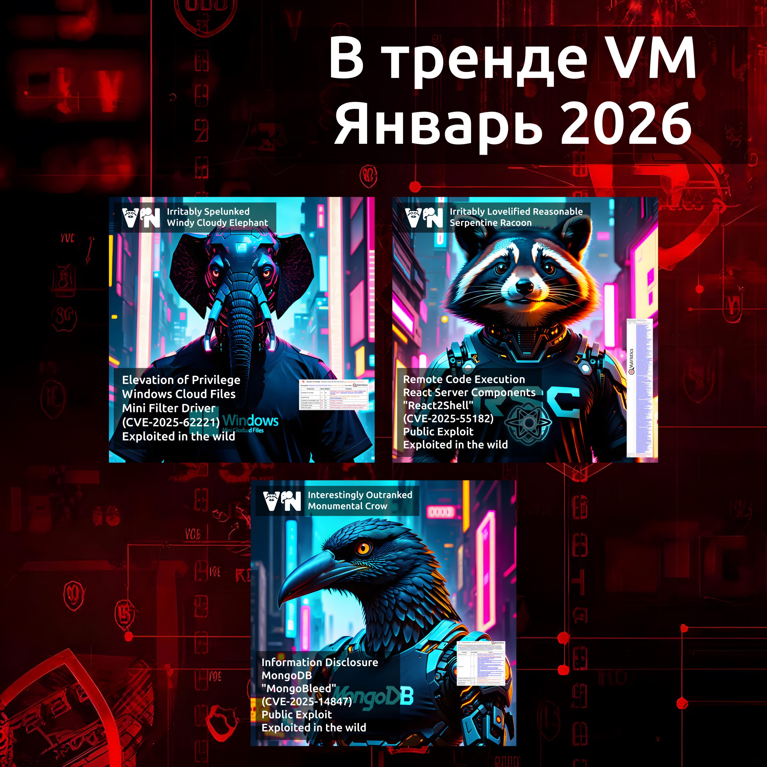 Январский В тренде VM: уязвимости в Windows, React и MongoDB